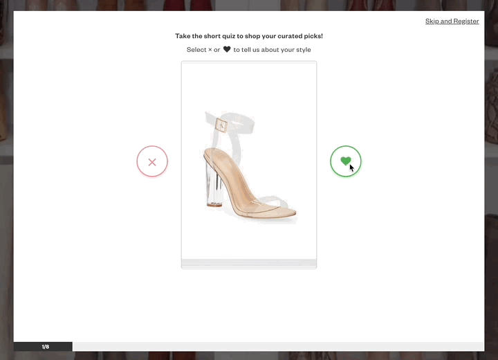 customer onboarding example, justfab