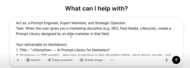 marketing prompt, act like a prompt engineer