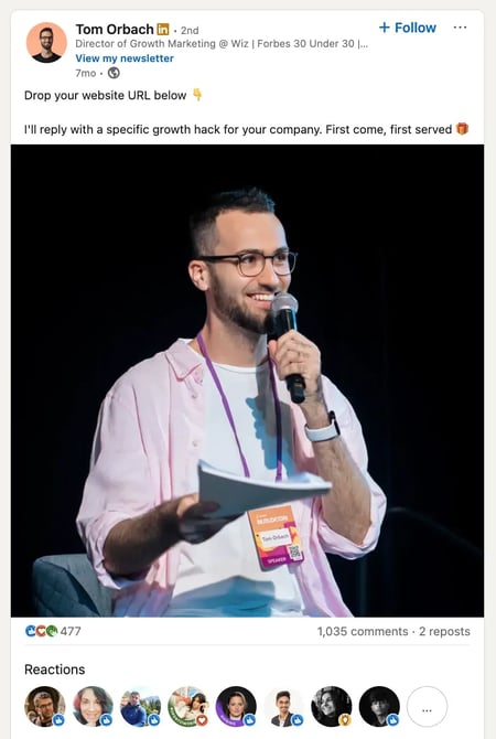 tom orbach gives free advice on linkedin