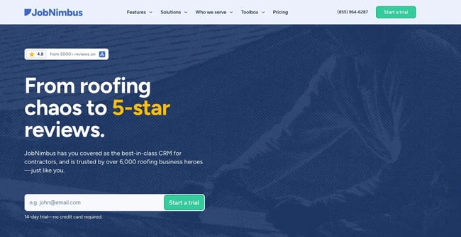 best crms for roofing businesses, jobnimbus