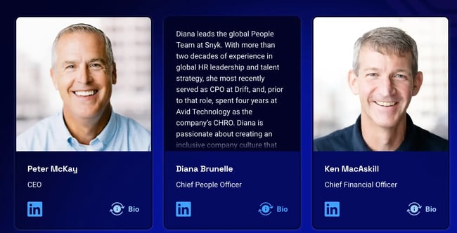 best executive bio examples for website