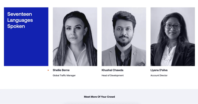 best team bio descriptions on websites