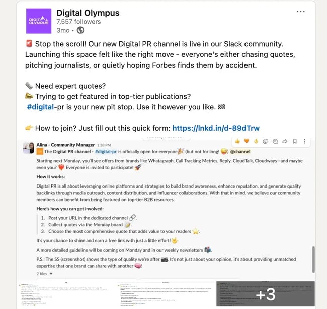 digital olympus slack channel – lead magnet example
