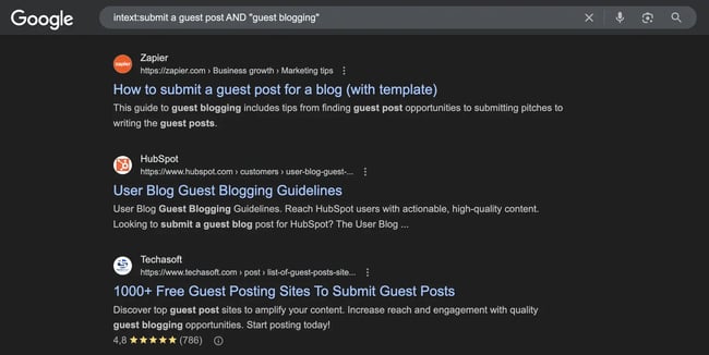 how to find a guest blogging opportunity in serp