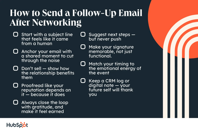 how to send a follow-up email after networking