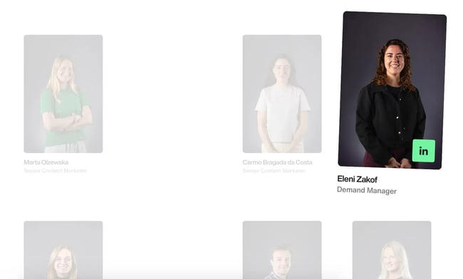 microinteractions on team headshots example