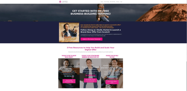 the course chronicles + free digital business tools –  lead magnet example
