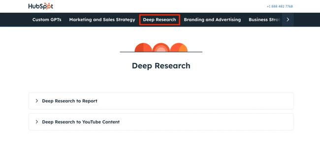 HubSpot deep research ChatGPT prompts