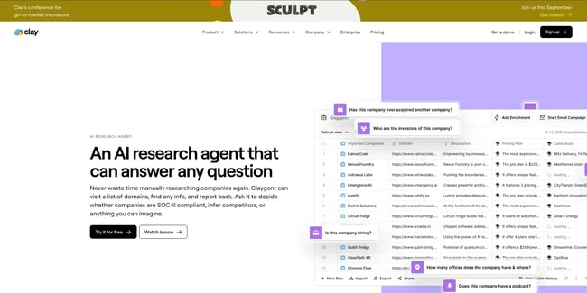 ai research agent clay