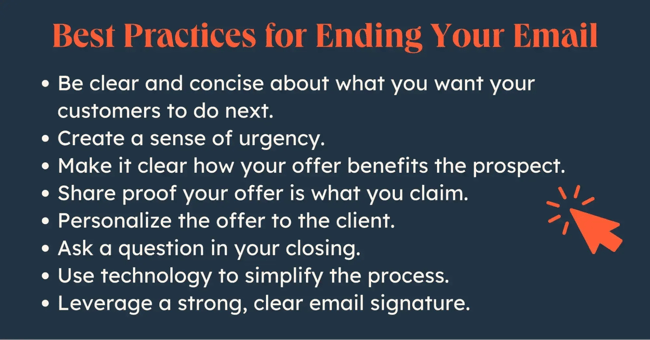 best practices for how to end a sales email