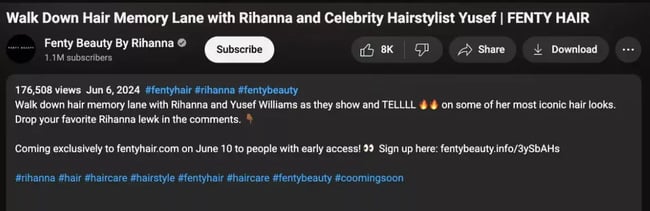 brand voice, fenty, youtube video description