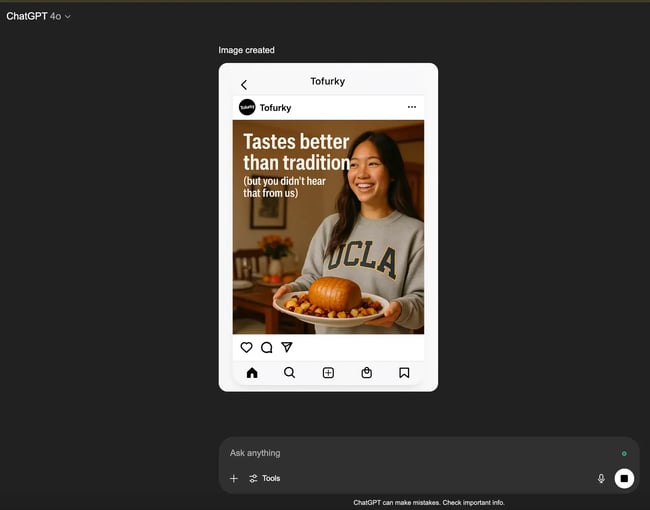 chatgpt-generated ad based on marketing persona