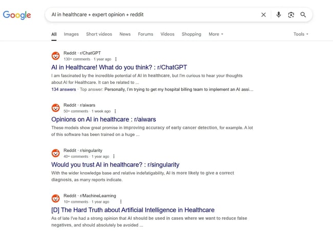 content research - reddit