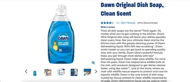 dawn dish soap intensive distribution example