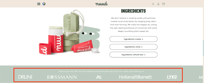 nuud deodorant selective distribution example