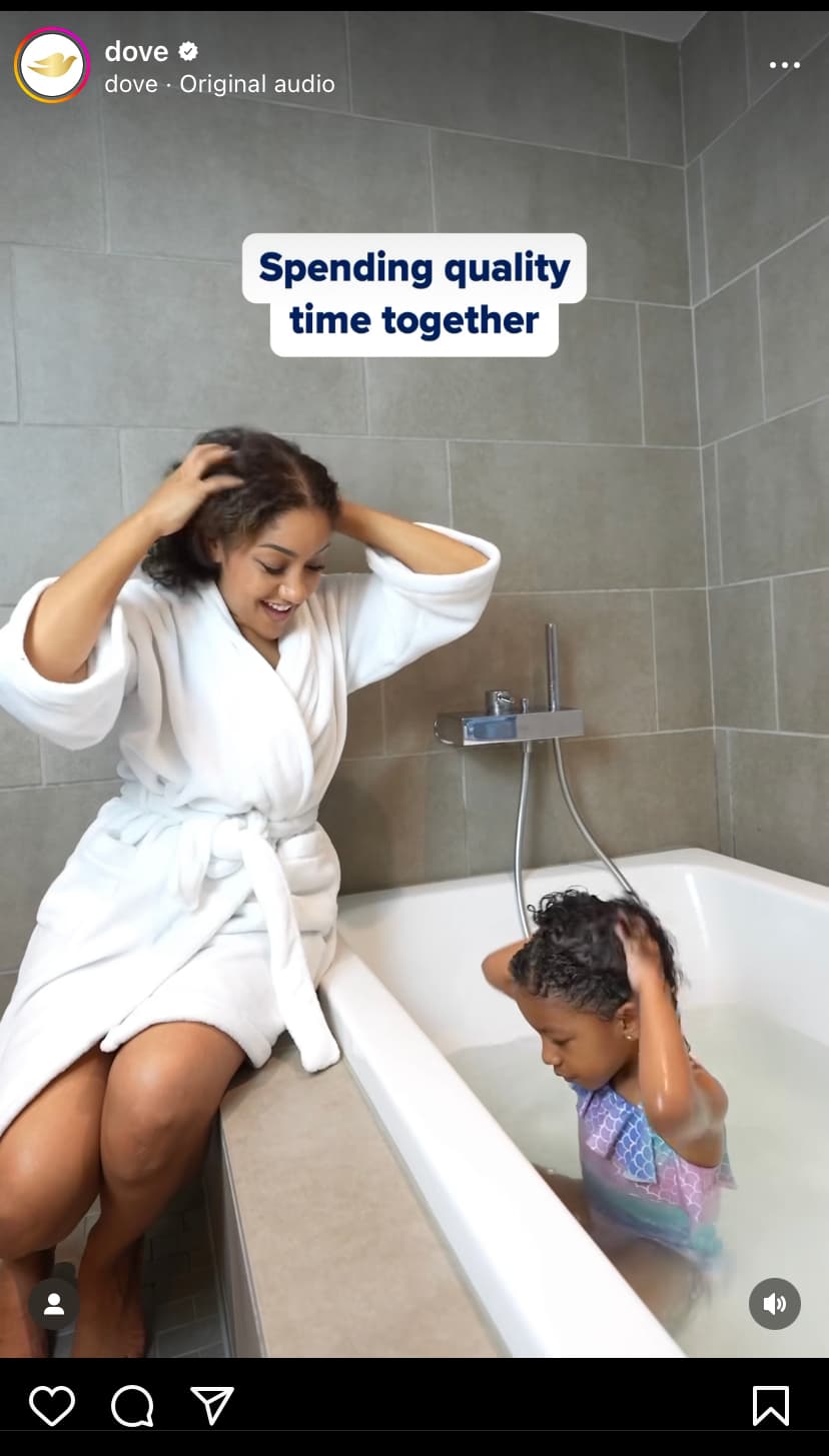 Screen shot of Dove's Reel; How to Get More Instagram Followers