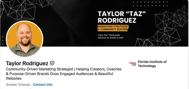 linkedin headline example: taylor rodriguez