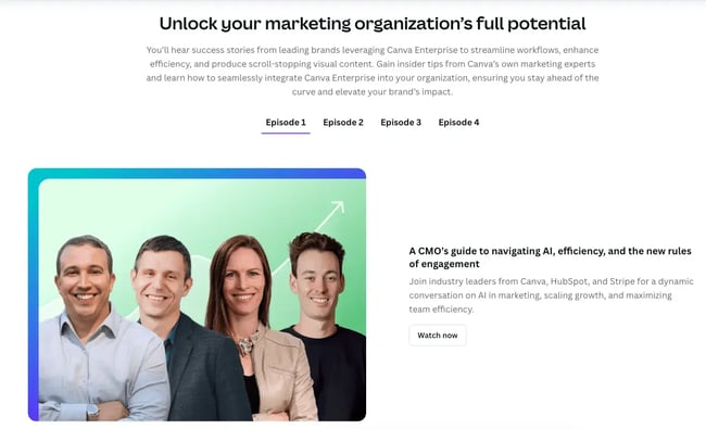 Canva educational webinar example