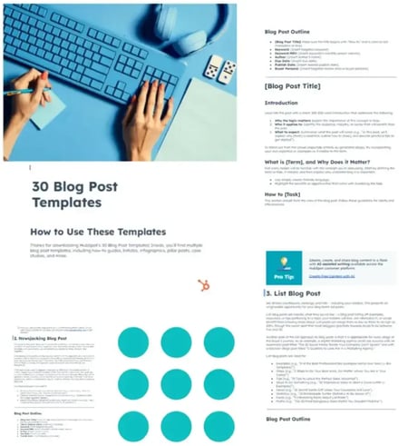 hubspot's free blog post templates