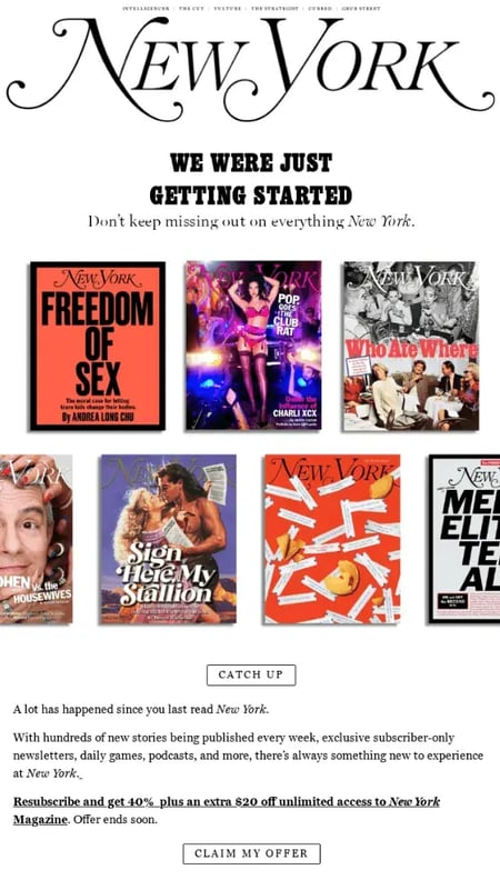 re-engagement email from new york magazine