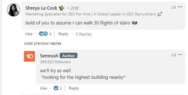screenshot of semrush posting on social media