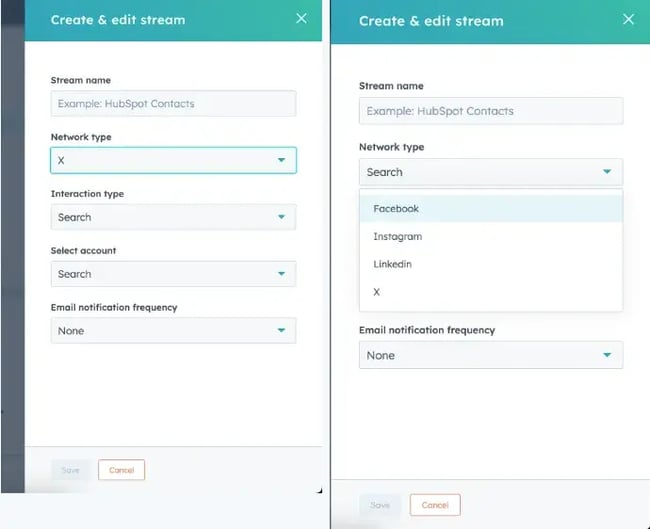 setting up a stream in hubspot’s social media monitoring tool