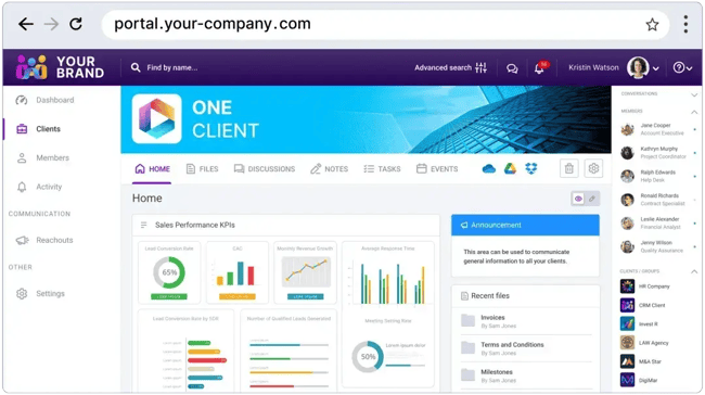 clinked customer portal ui